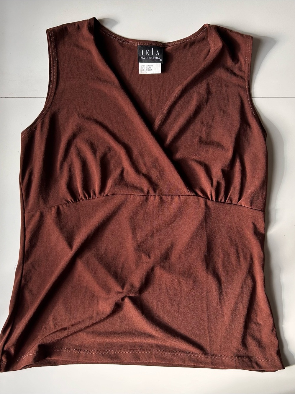Women's Brown Sleeveless Wrap Tank Top